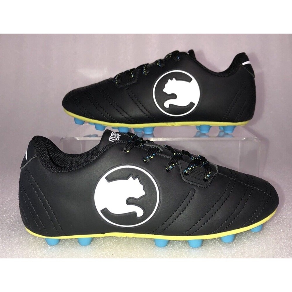 Puma Procat Youth Size 13 Black Pitch Blue Rubber‎ Speed Force Soccer Cleats NEW